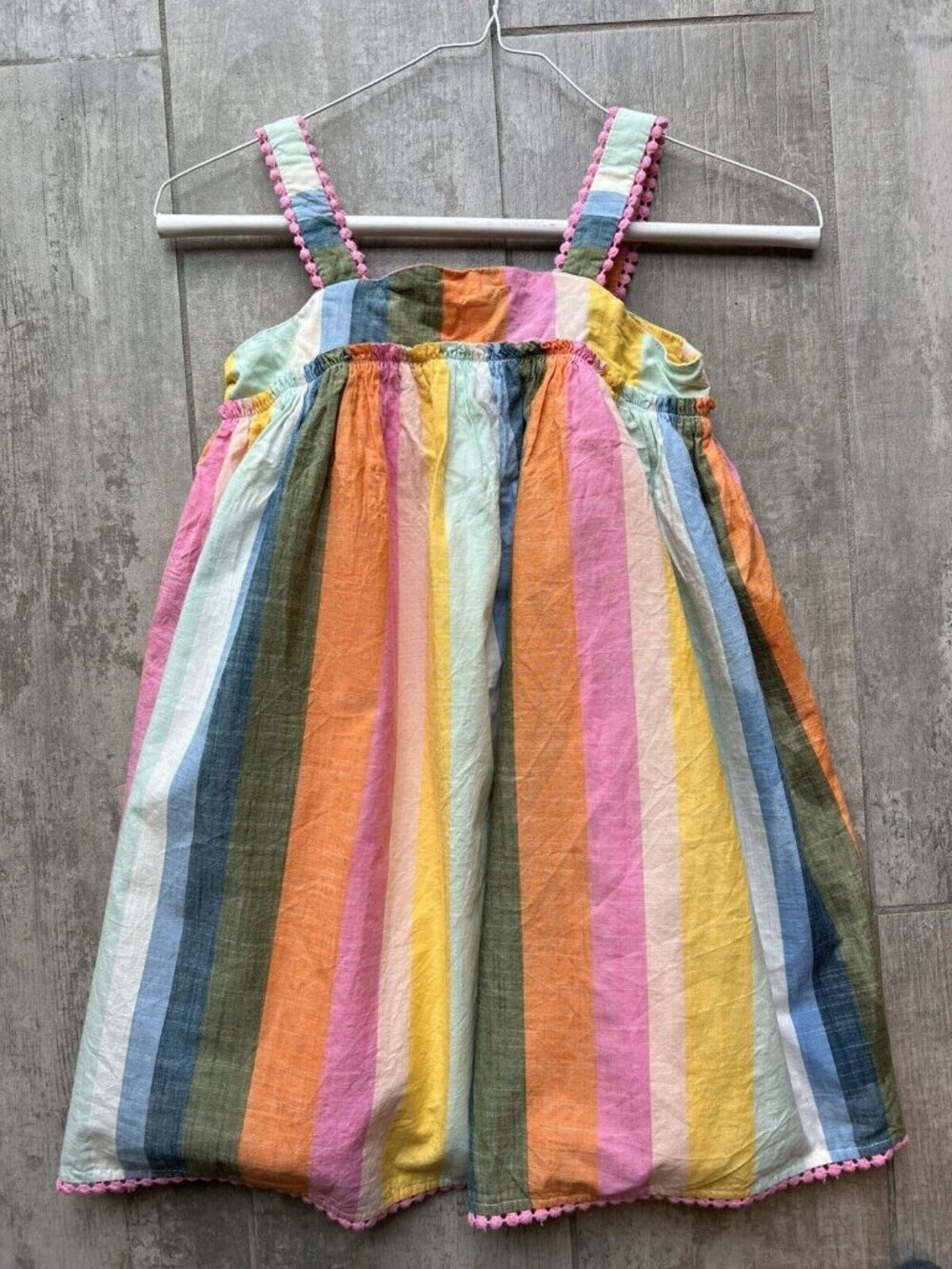 TAHARI Linen Sundress Casual Party Twirl Swing Rainbow Designer Dress Beach 7